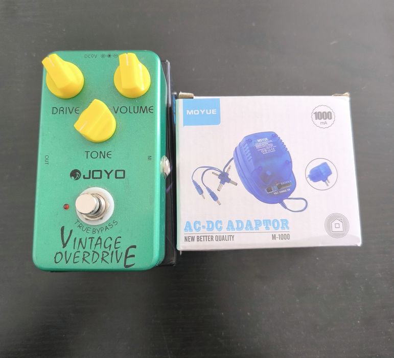Conjunto pedal guitarra elétrica + transformador
