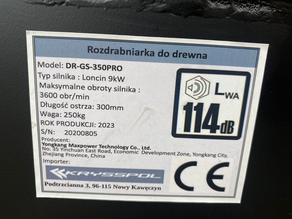 Mocny rozdrabniacz rębak spalinowy Dr-Gs-350Pro  GWARANCJA