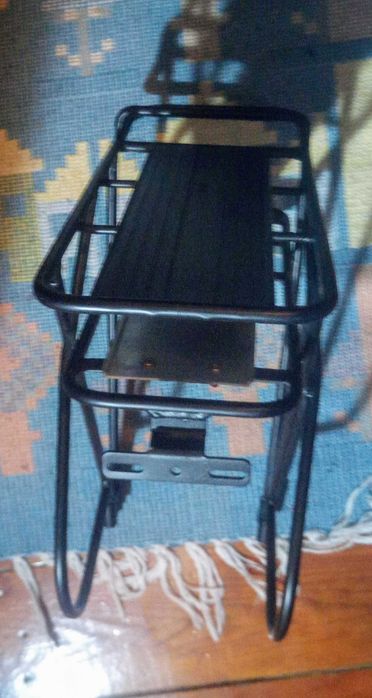 Bagageiro duplo em alumínio para bicicleta com rack para bateria