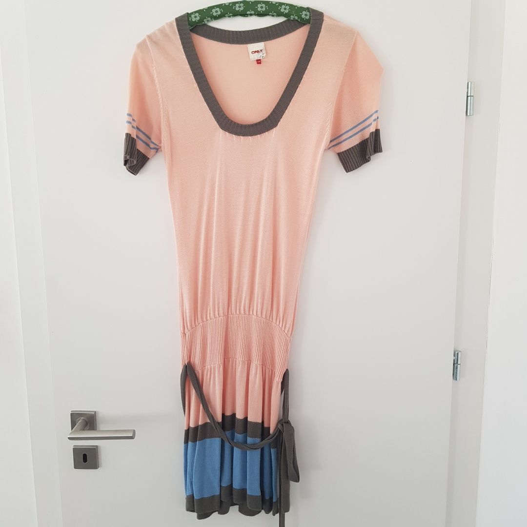 Sweterkowa only firmowa sukienka pastelowa baby roz M 38