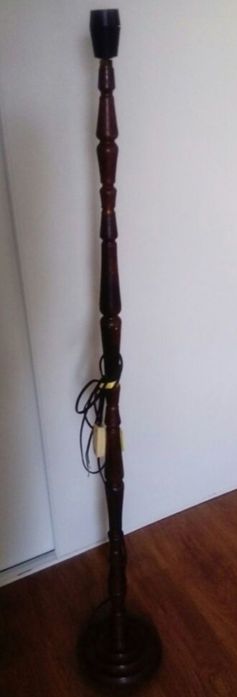 Stara Lampa Drewniana Mosiężne Pierścienie