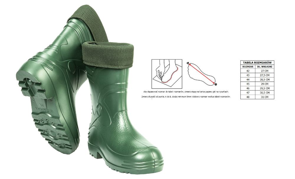 Kalosze Kolmax PIANKOWE Ocieplane MĘSKIE EVA Do -30c