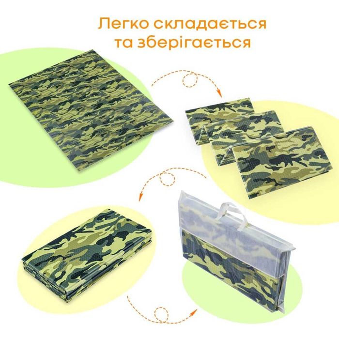 Камуфляжні складні килимки, каремати 200х150 та 200х75 см. (мультикам)