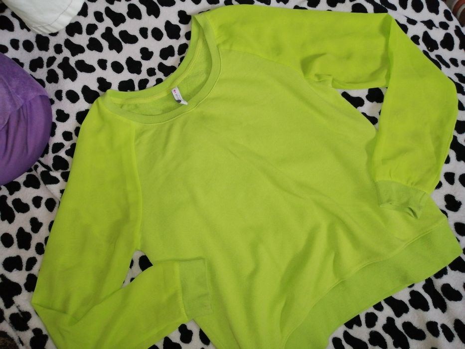 NEW YORKER bluza łączenie materiałów tiulowe szyfonowe rękawy _ S / Xs