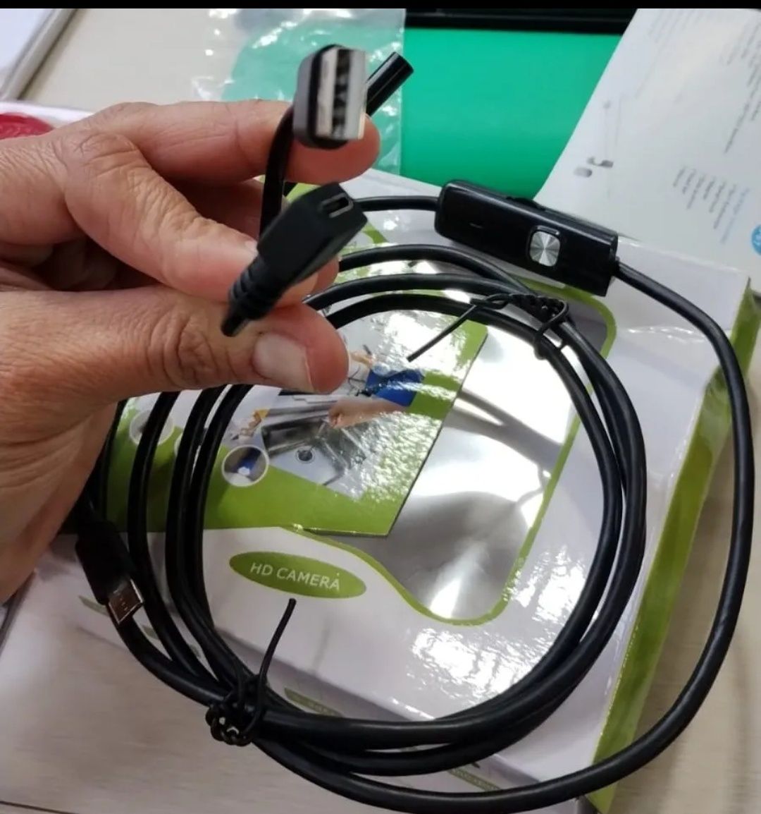 Эндоскоп гибкий кабель водонепроницаемый USB 1,5 , 7мм, 6 LED