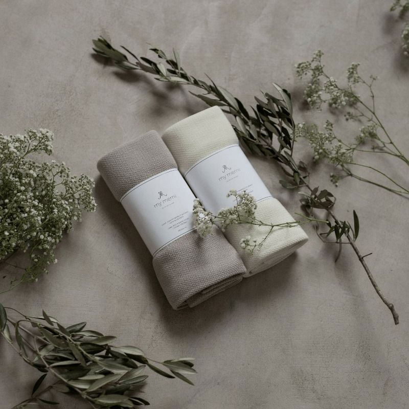 Bambusowy otulacz z jonami srebra cream 100x100 - My Memi