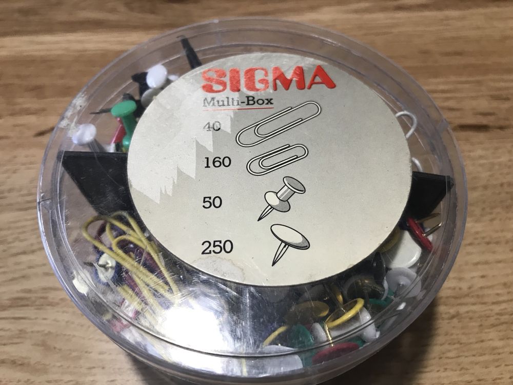 Zestaw papierniczy Sigma 500 szt. Spinacze pinezki