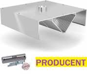 Okap gastronomiczny 2500/1200/400 centralny z filtrami ATEST KURIER FV