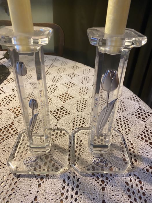 Kryształowe świeczniki  Huta Julia