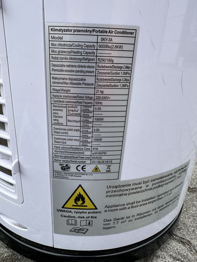 Klimatyzator przenosny FOCUS SKY-3A/9000
