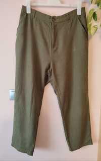 Lniane spodniej khaki zielone Greenpoint 42