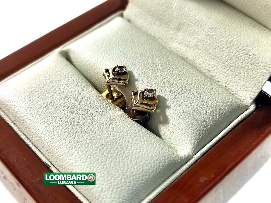 Śliczne ZŁOTE KOLCZYKI KOLCZYKI PR.585 Lombard Lubawa Loombard