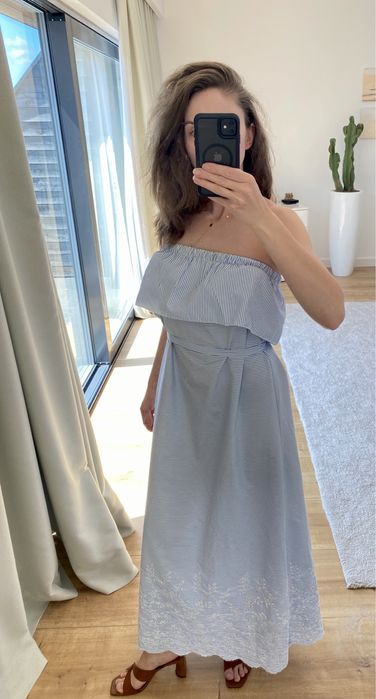 Długa sukienka letnia hiszpanka ciążowa haft