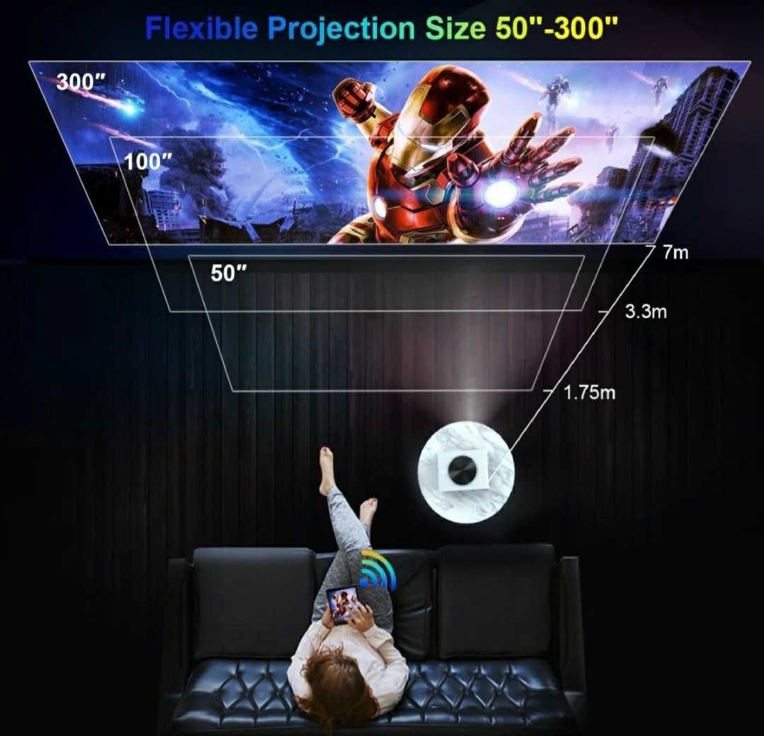 Vídeo Projetor led 9000 lumens + WiFi + NATIVA 1080P / NOVOS
