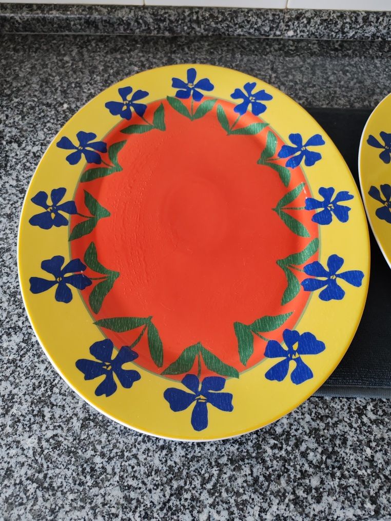 3 Travessas e saladeira Vista Alegre Colecção Blue Flower