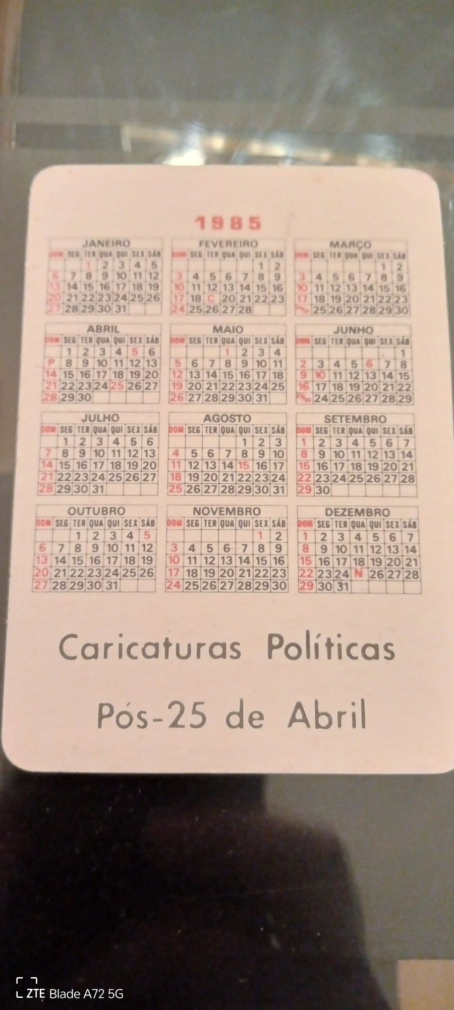 Calendários PS caricatura