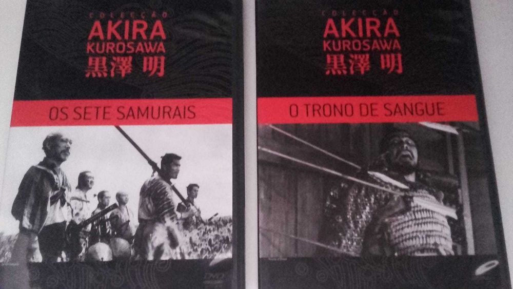 DVDs "Os sete samurais" e "O trono de sangue", de Akira Kurosawa