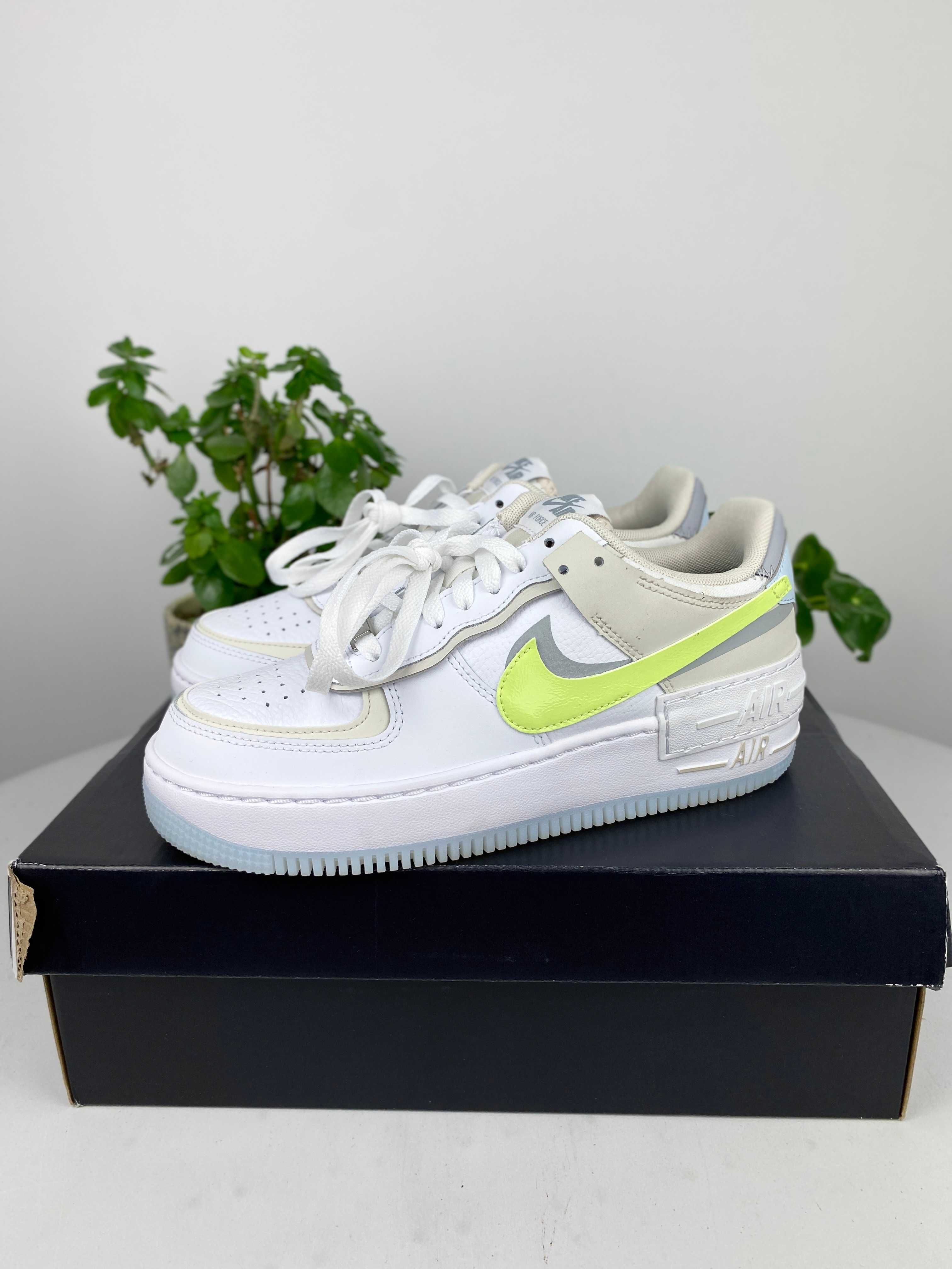 białe niebieskie beżowe żółte buty nike air force 1 low shadow 38,5 n4