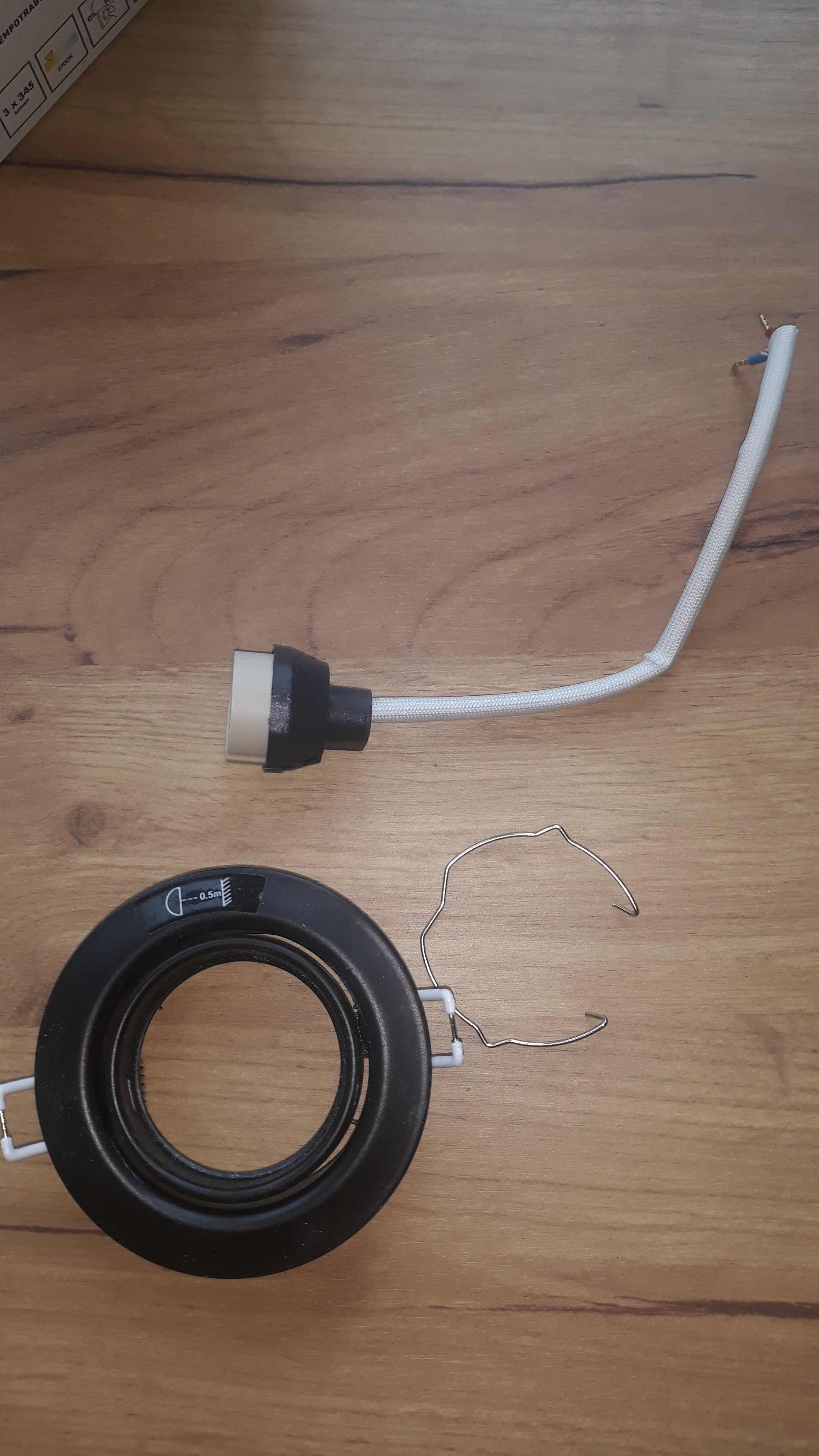 Oprawa sufitowa kinkiet wpuszczany czarna GU10 halogen 3 sztuki lampa