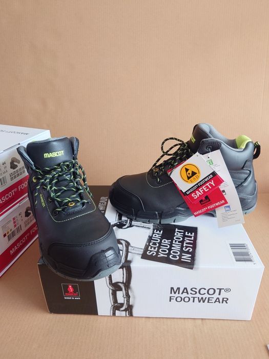 Buty Robocze Wodoodporne Skórzane MASCOT S3 wysokie z Podnoskiem r.44