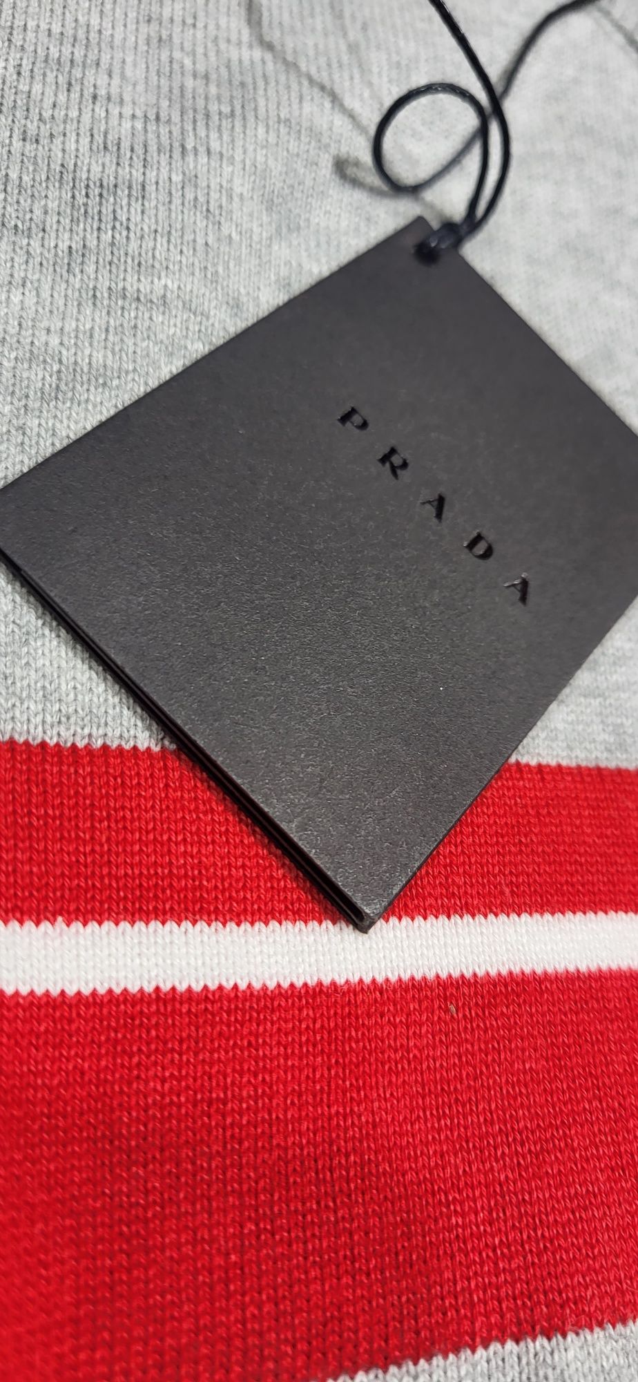 Półgolf sweter męski szary prada logo premium L