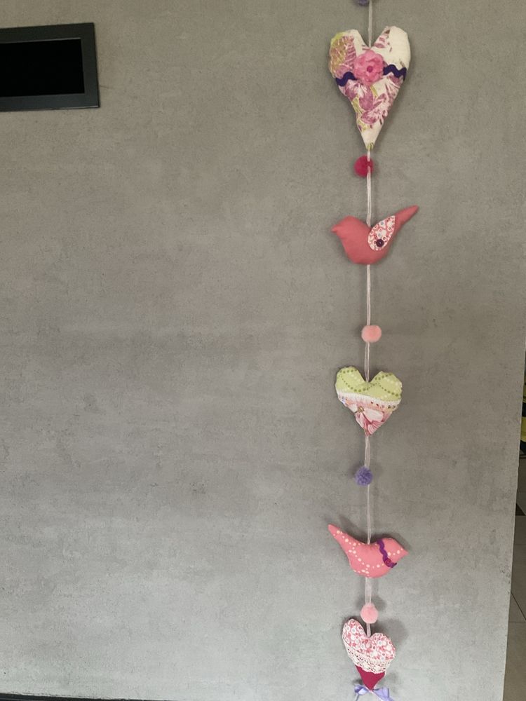 Nowa Girlanda pionowa wiosenna ptaszki serca dekoracja zawieszka