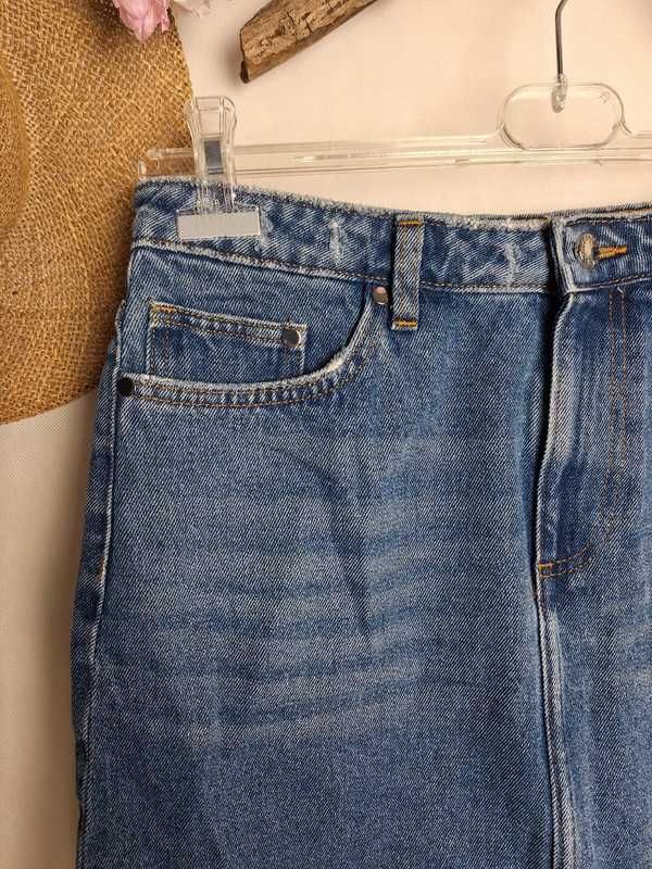 Bawełniana jeansowa spódniczka spódnica niebieska modna H&M 40 12 L