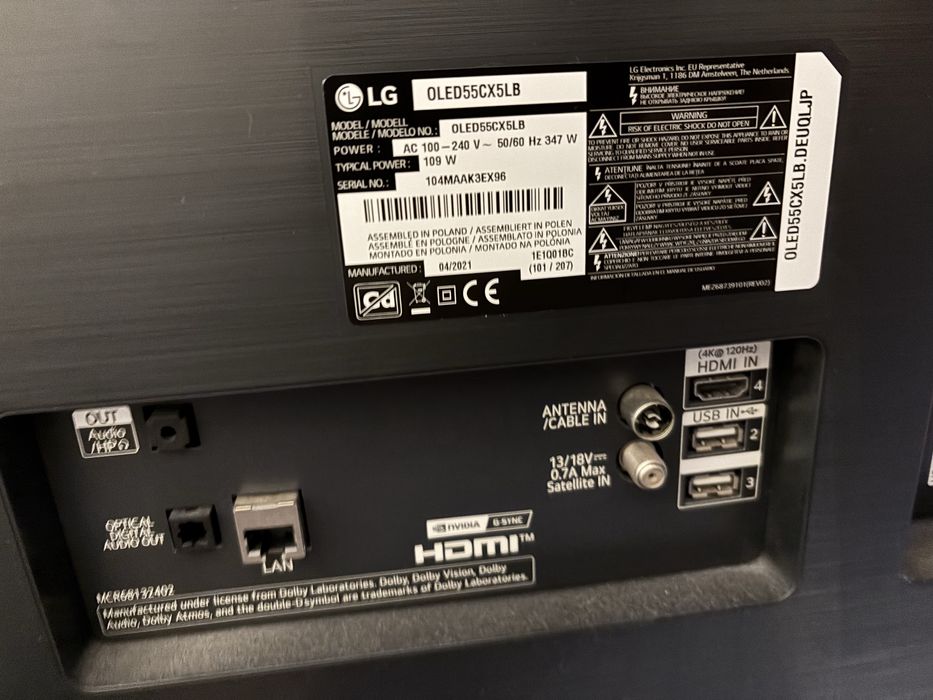 TV LG OLED 55CX5 55'' - 140 cm - 4K Ultra HD - EXCELENTE - Smart TV)