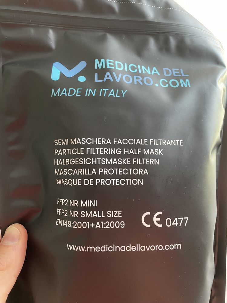 Zestaw 20 maseczek FFP2 włoskiej firmy Medicina Del Lavoro