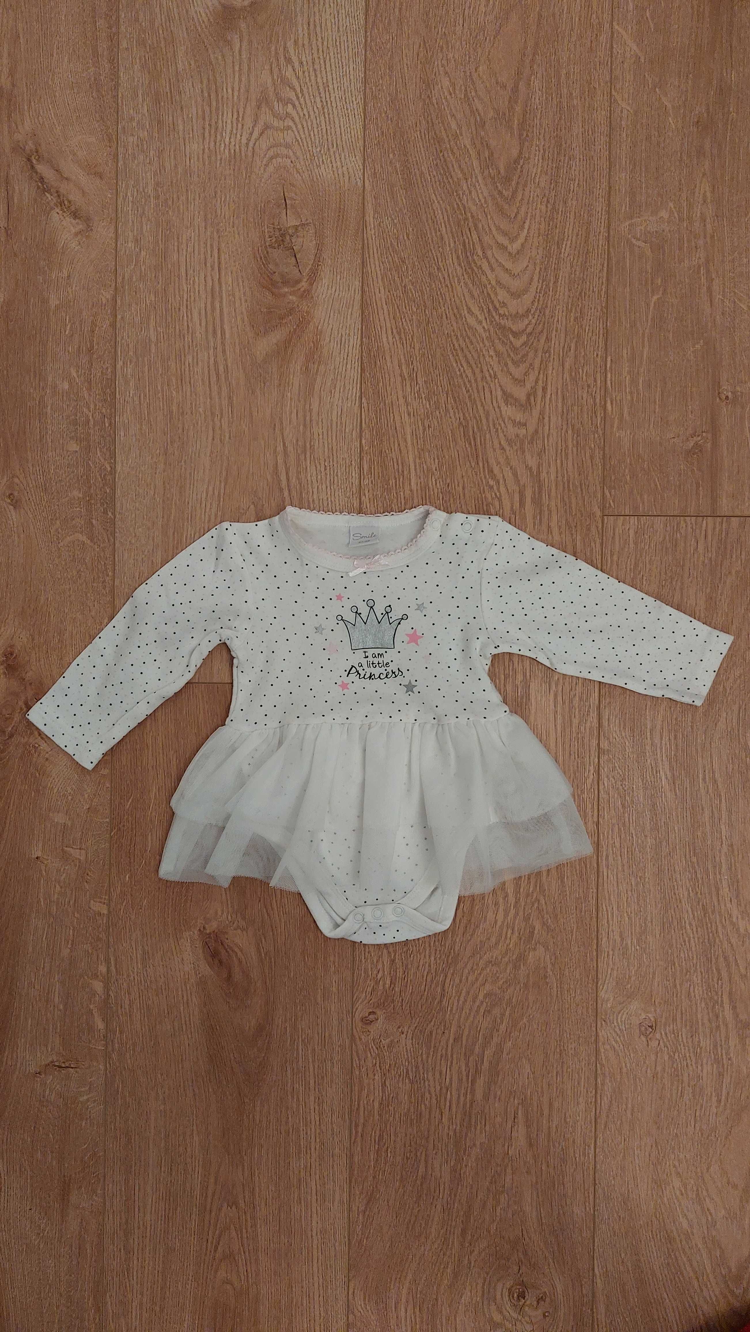 Roupas bebê (menina, rapariga) body branco tutu 62/68