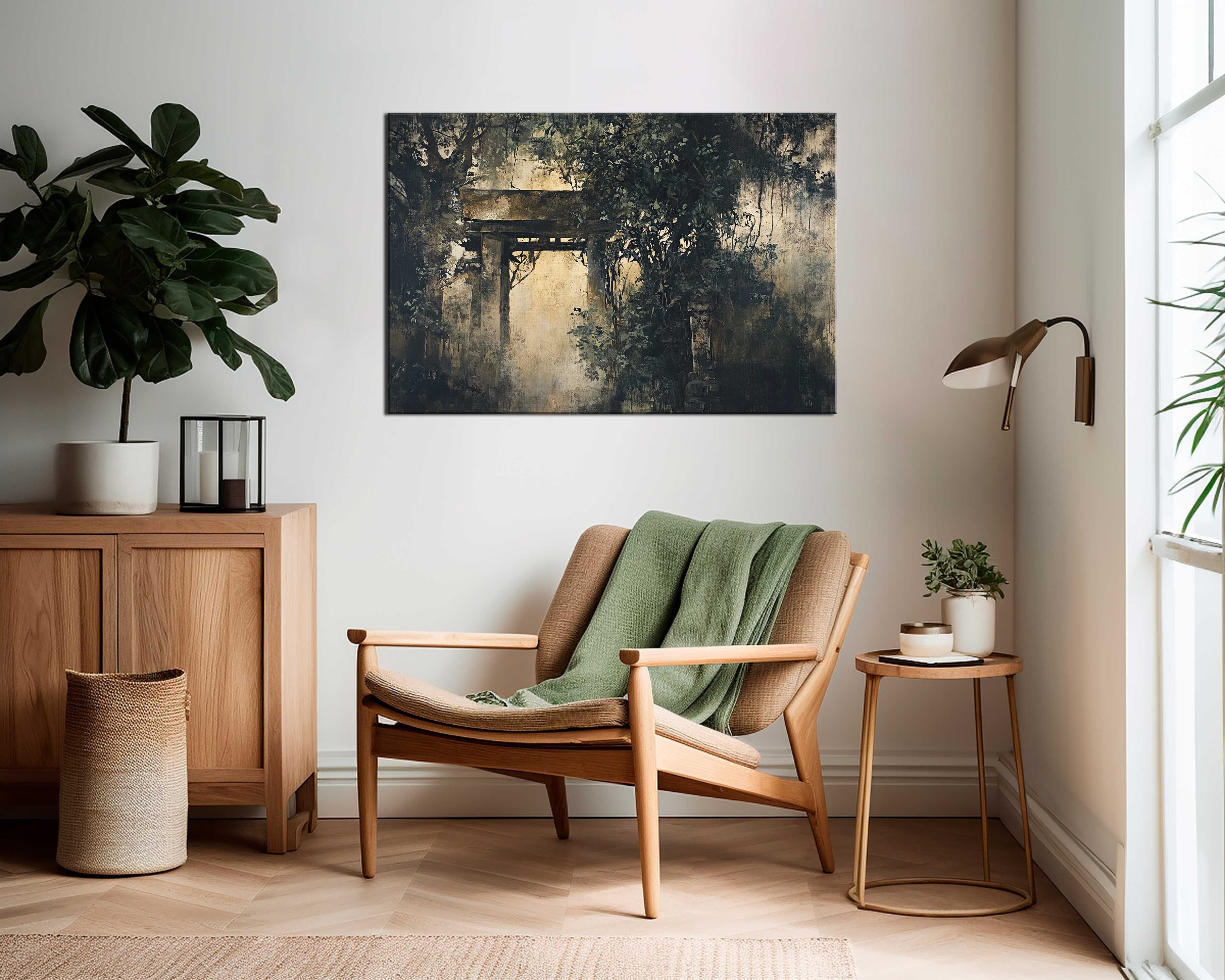 Mistyczna Torii | Obraz na płótnie premium 150x100 cm | Wabi Sabi 56
