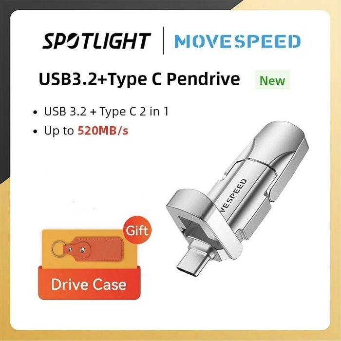 Movespeed USB3.2 256Gb твердотельный накопитель флешка Type c