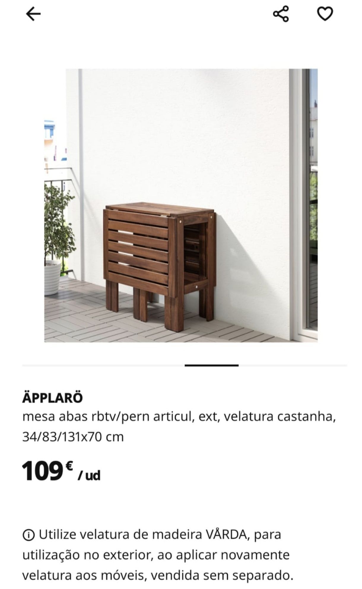 Mesa exterior Ikea