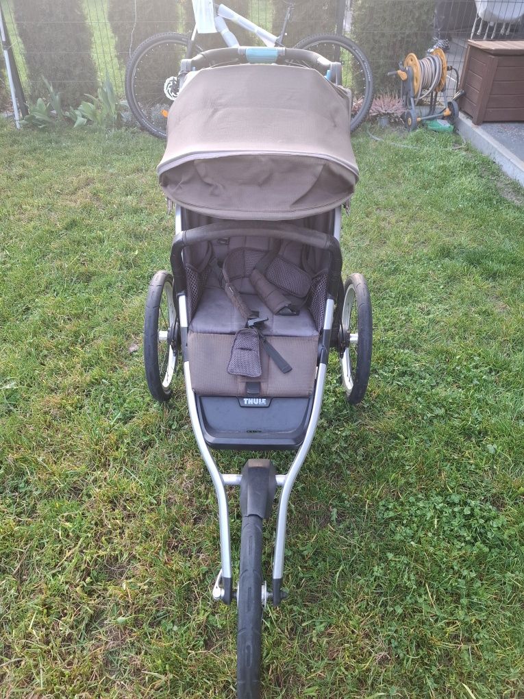 Wózek biegowy-Thule Glide 2+Pałąk+Oryginalna folia przeciwdeszczowa