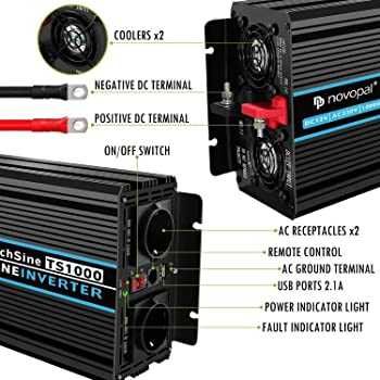 Инвертор с чистой синусоидой 1000/2000 W, в наличии