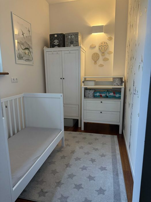 Zestaw mebli dziecięcych IKEA SUNDVIK szafa, łóżko, przewijak, dodatki