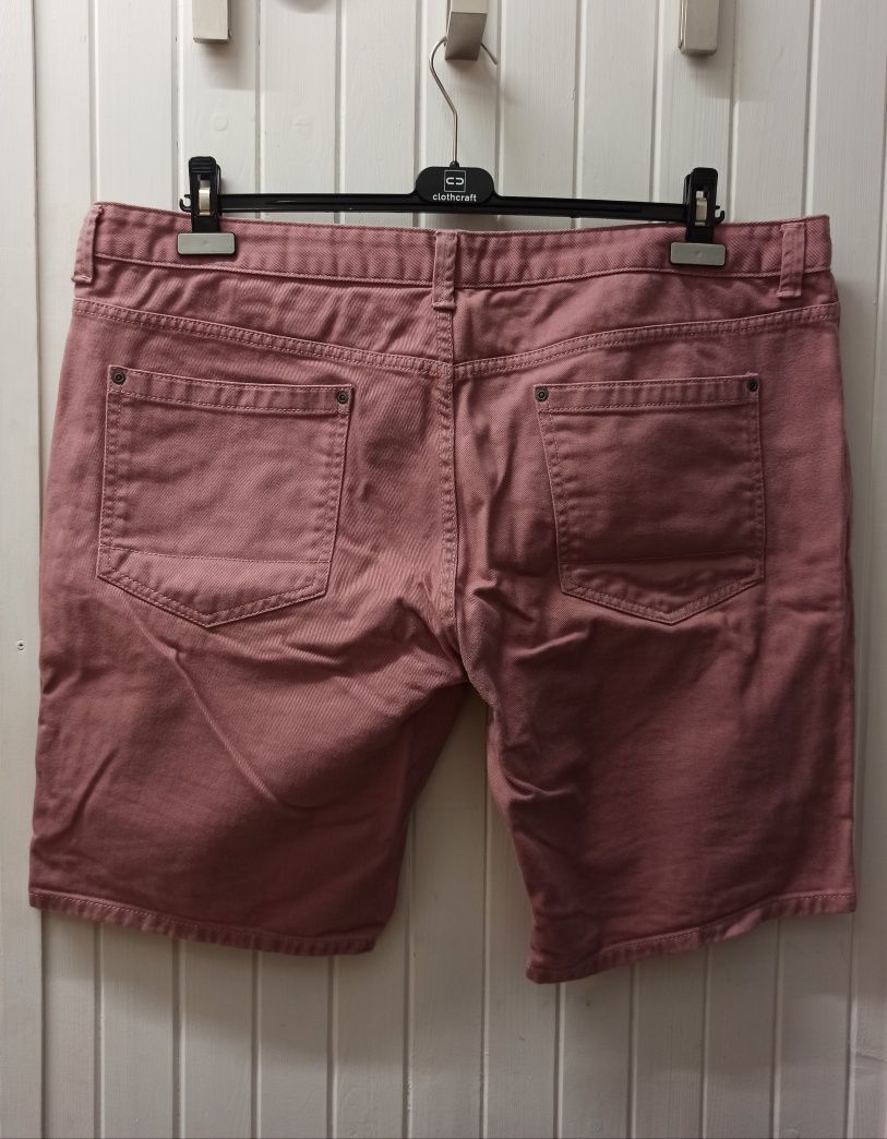 Szorty jeansowe różowe krótkie spodenki dżins rozmiar UK42 EU107 XXL
