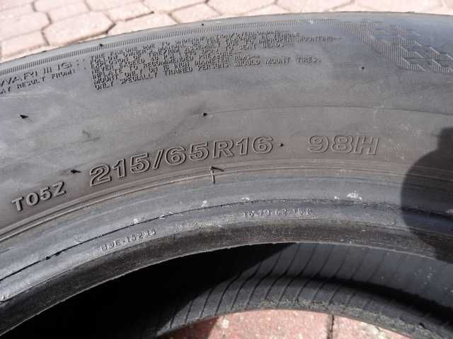 Opony letnie Bridgestone Turanza T005 215/65/16 Rok 2020 7mm