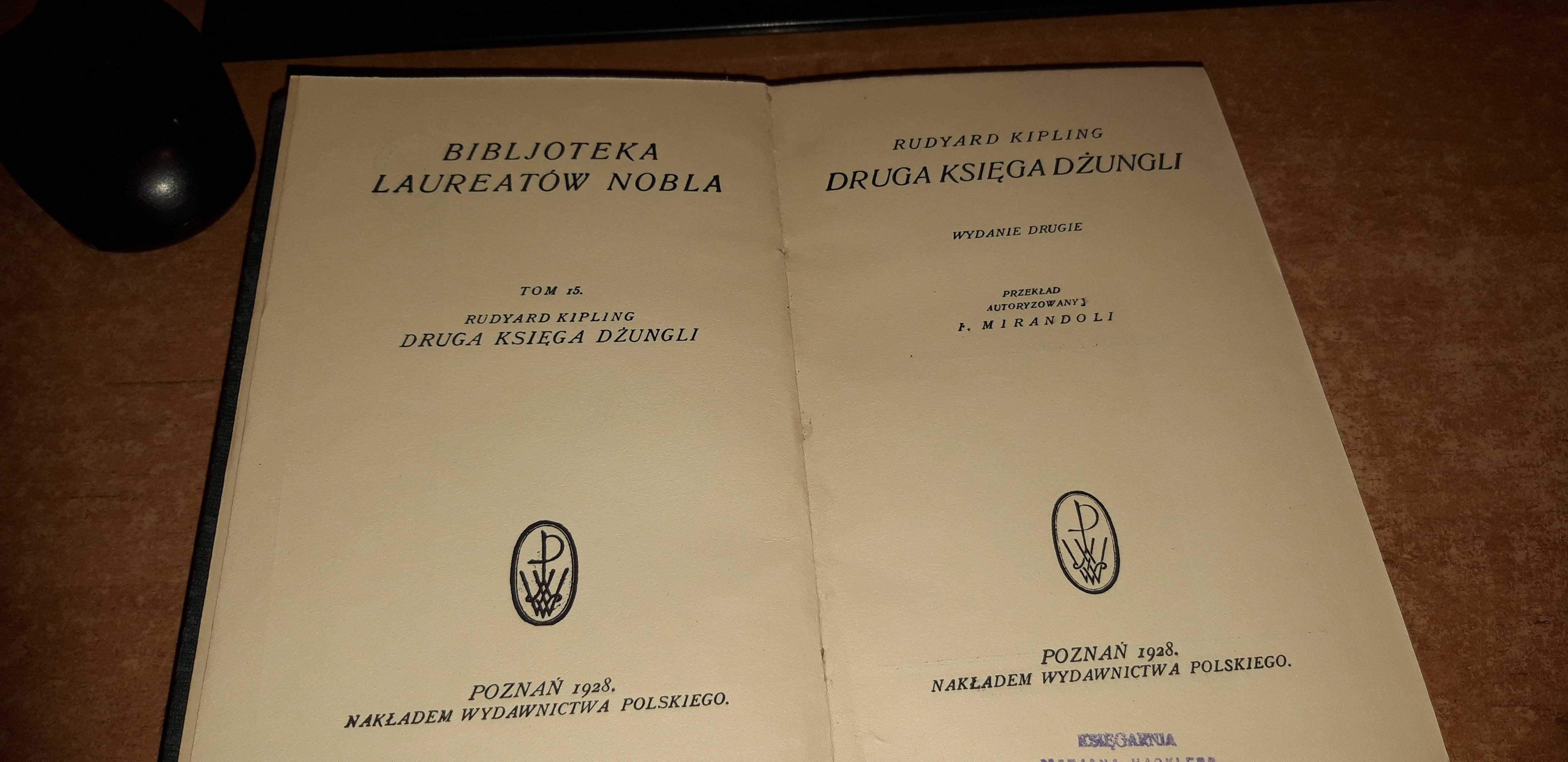 Druga Księga Dżungl i-R. Kipling- Poznań 1928 opr., Bibl.L.Nobla
