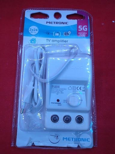 wzmacniacz telewizyjny fm/vhf metronic 432187 biały amplifiy tv opis