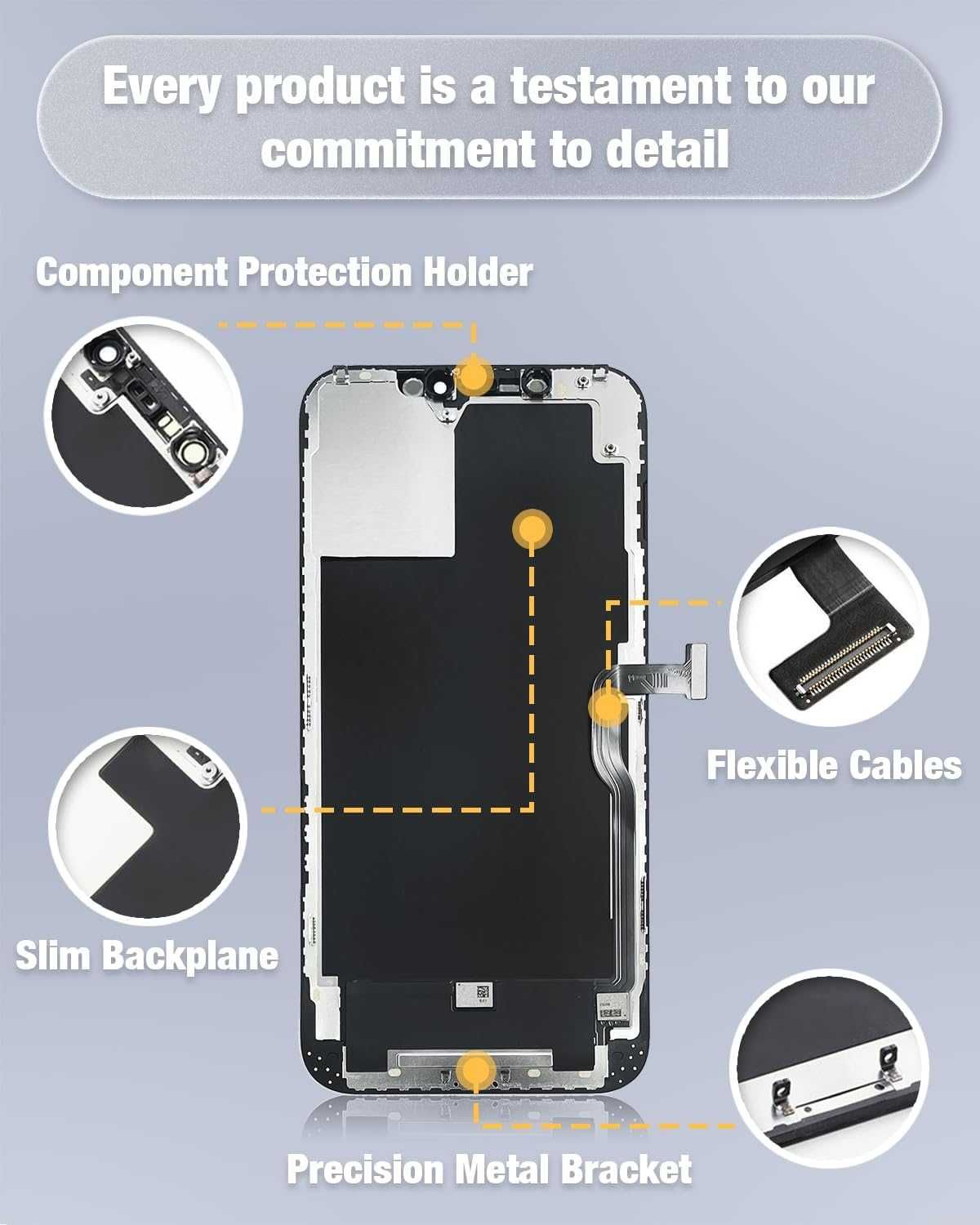 GULEEK Wyświetlacz do iPhone'a 12 Pro Max LCD Ekran zamienny, 6,5 cala