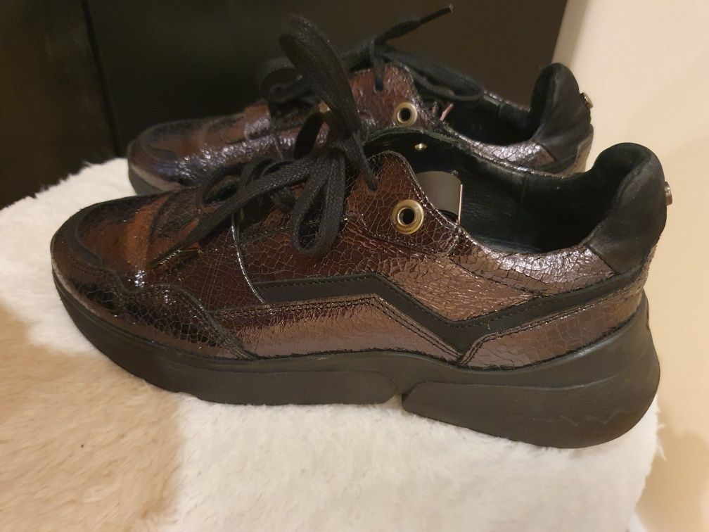 Floris van Bommel damskie skórzane sneakersy adidasy skóra 37 24.5 cm