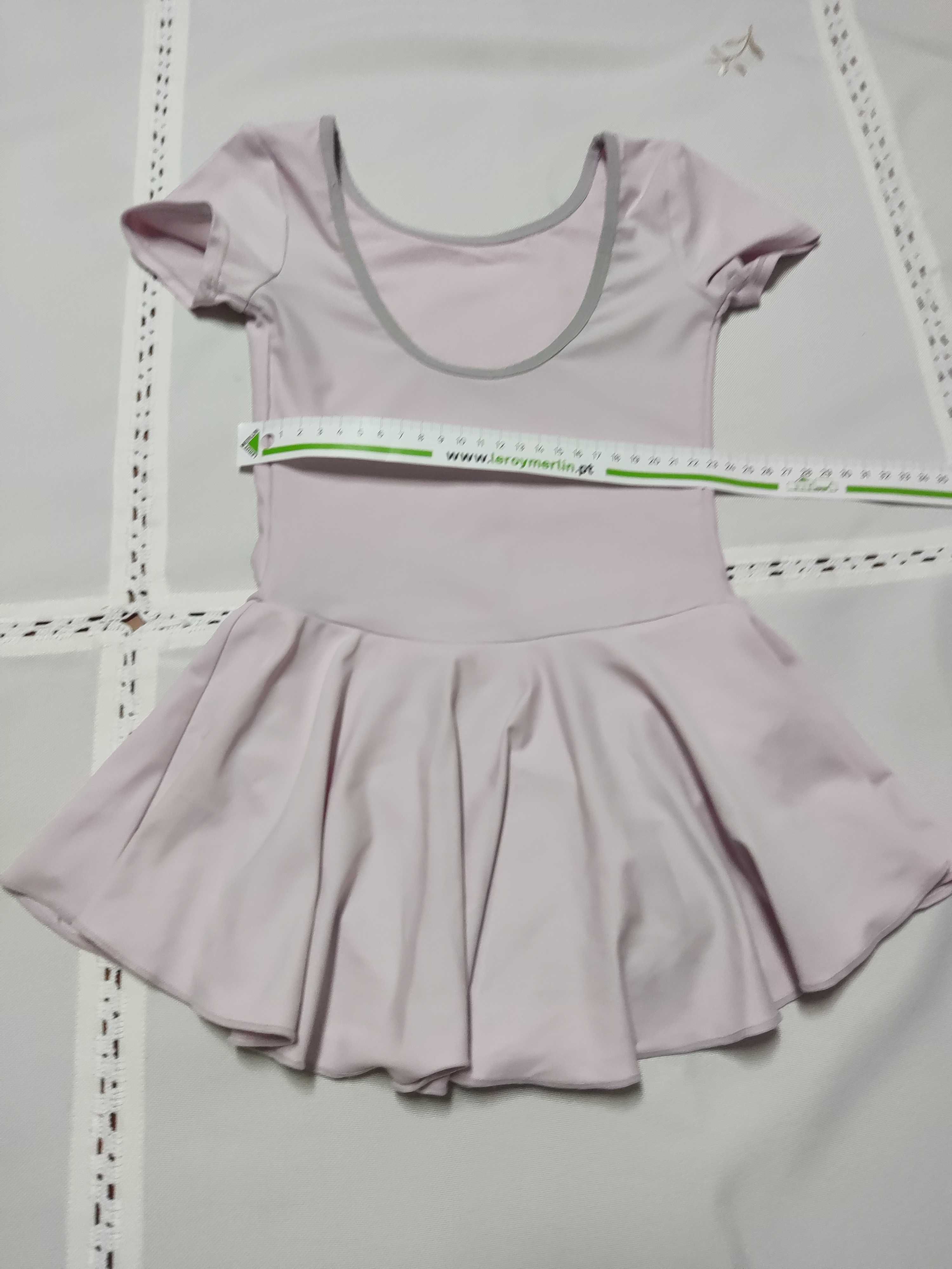 Túnica Maillot com Saia de Ballet Menina Rosa