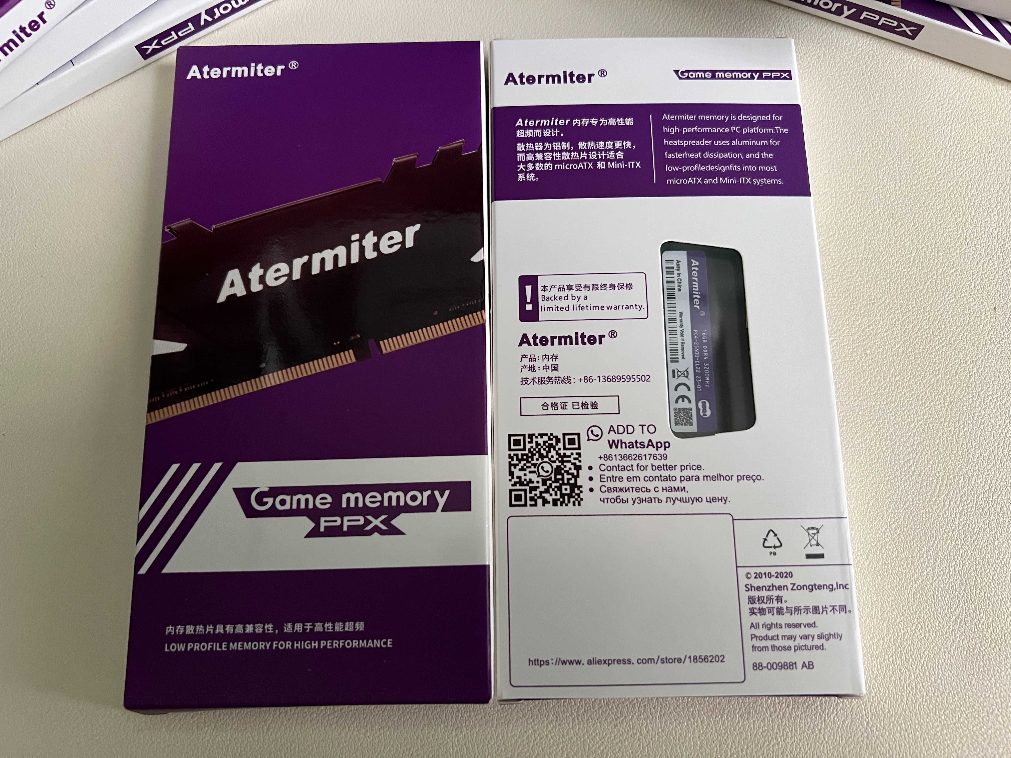 Оперативна пам’ять Atermiter DDR4, 16 GB, 3200 mhz Нова, комп'ютерна