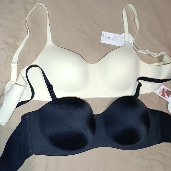 Бюстгальтер ліф КОМПЛЕКТОМ без кісточок м'який молочний чорний без пуш