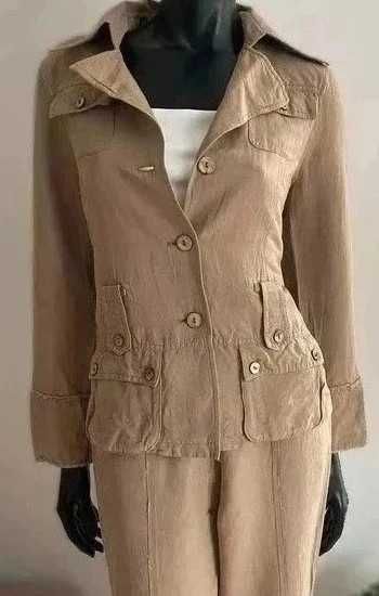 Tuzzi komplet spodnie i marynarka M linen viscose elegancki  jak nowy