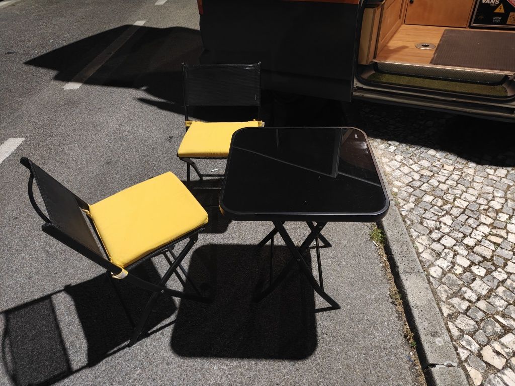 Mesa vidro temperado preto