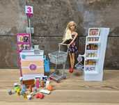 BARBIE Lalka FRP01 Barbie na zakupach sklep supermarket