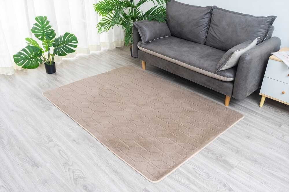 NOWY Dywan Villago STRADO Rabbit 3D Pluszowy 200x300 Beżowy