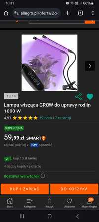 Lampa wisząca do uprawy roślin GROW